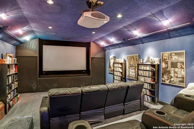 a view of a swimming pool with a garden