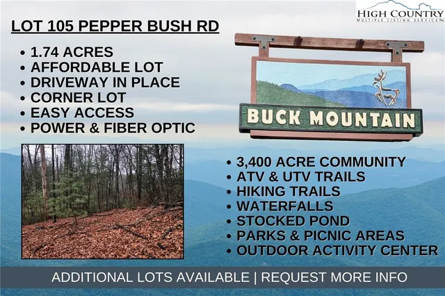 $27,500 | Lot 105 Pepper Bush Road, Purlear, NC 28665