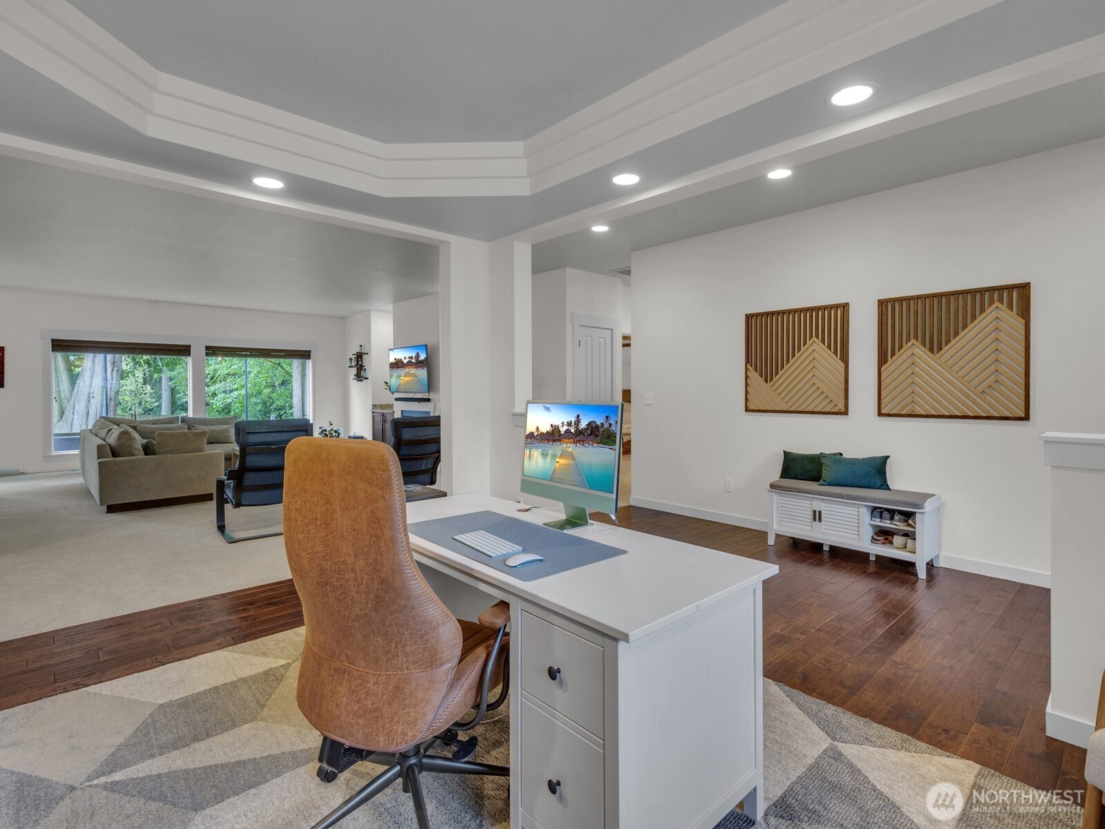 12503 Southeast 104th Street Renton, WA 98056 - Photo 5 of 37 a workspace with furniture and a couch