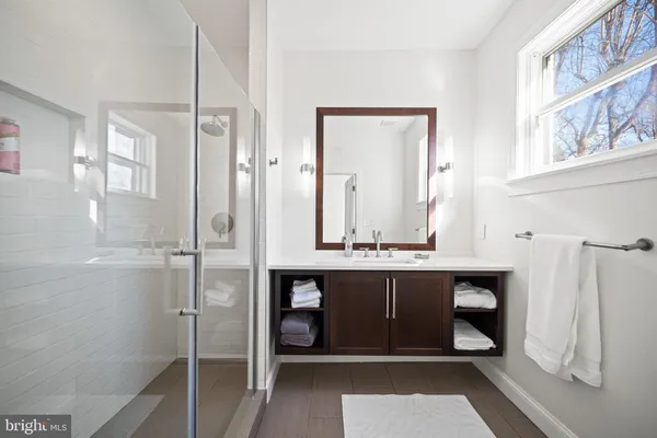 a bathroom with a sink double vanity