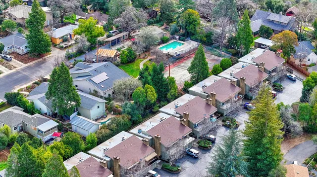 an aerial view of a city