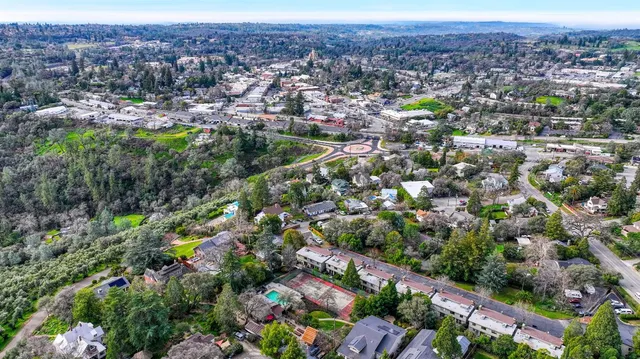 an aerial view of a city