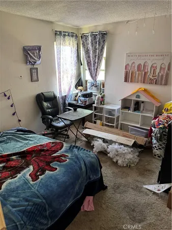 a view of a hallway with a green space