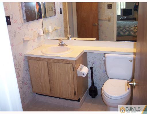 8006 Hana Road Edison, NJ 08817 - Photo 6 of 9 a bathroom with a toilet a sink and a mirror