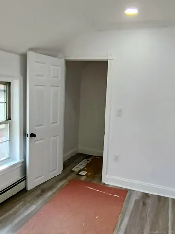 an empty room with closet