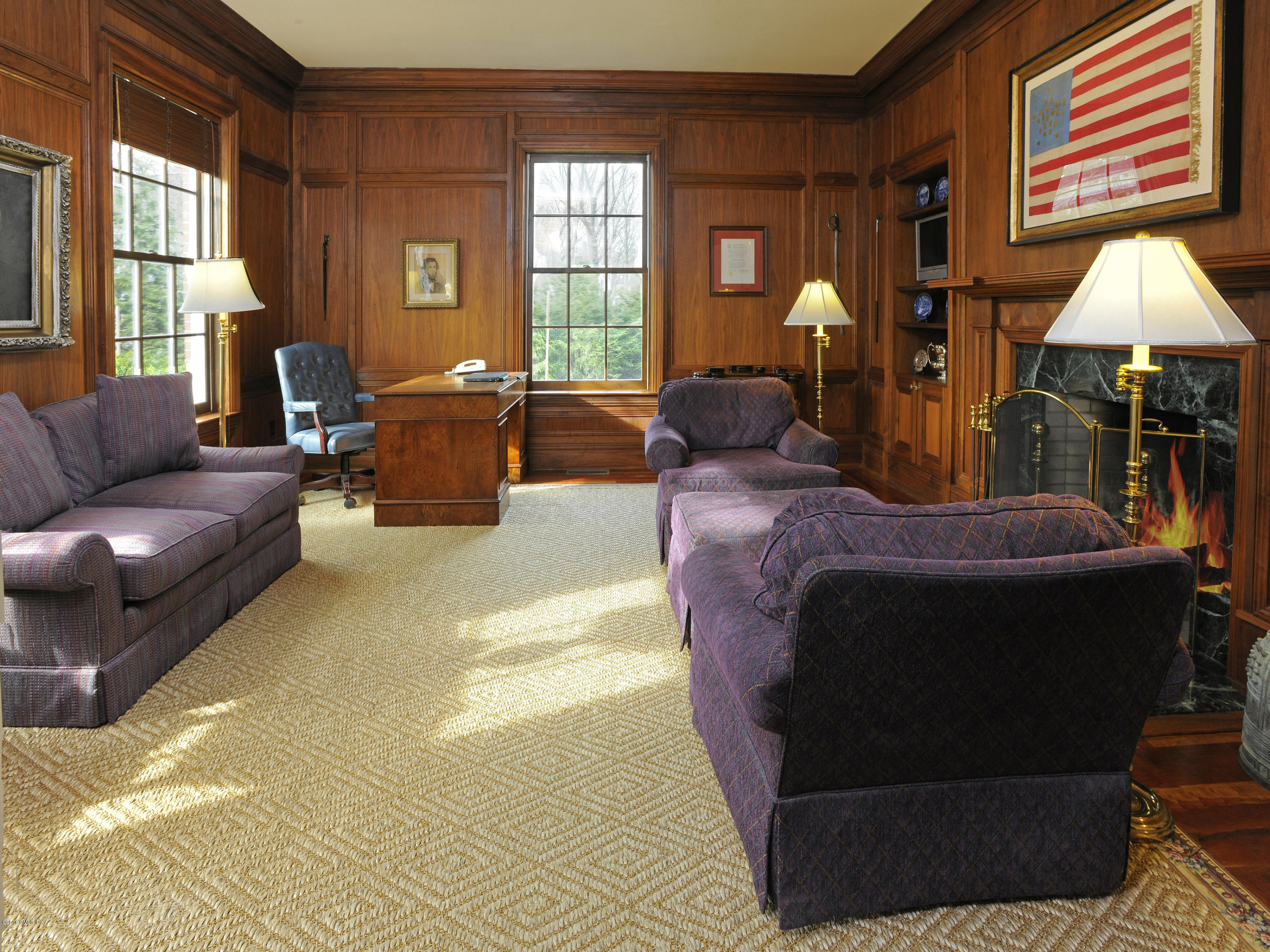 526 North Street Greenwich, CT 06830 - Photo 14 of 40 a bed room with furniture and a lamp