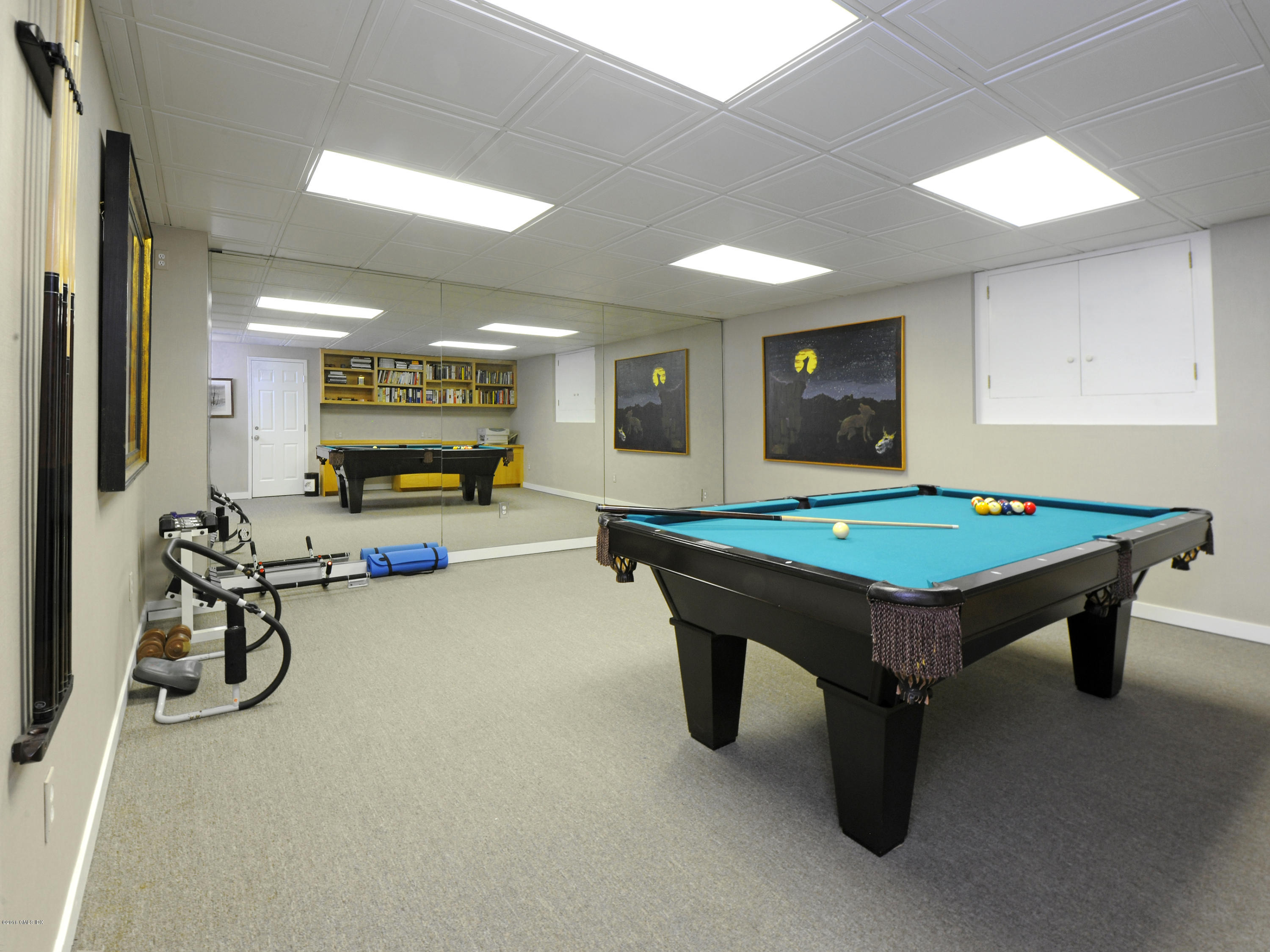 526 North Street Greenwich, CT 06830 - Photo 31 of 40 a room with furniture pool table flat screen tv and windows