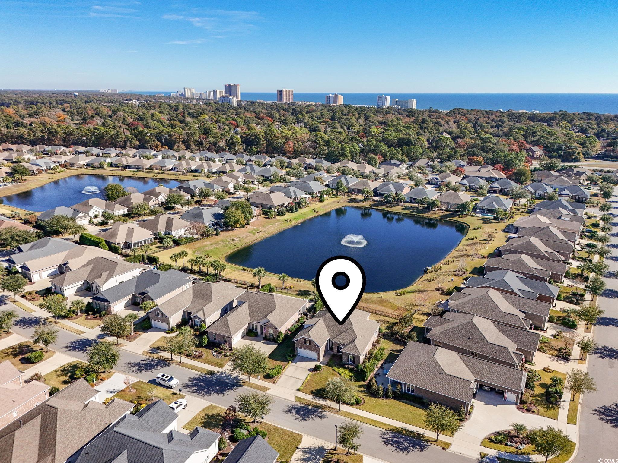 750 Villarosa Drive Myrtle Beach, SC 29572 - Photo 36 of 40 Aerial perspective of suburban area with a large body of water