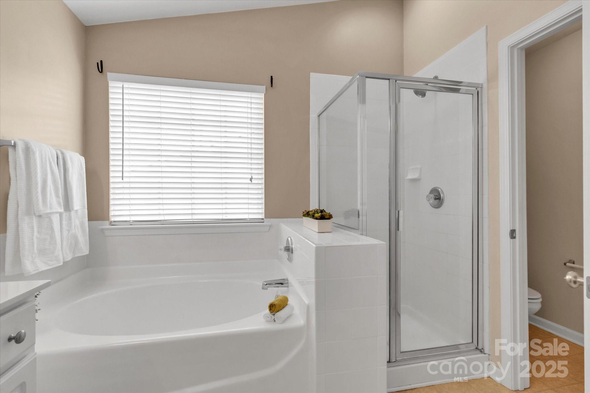 297 Sand Paver Way Fort Mill, SC 29708 - Photo 27 of 39 a bathroom with a bathtub a shower and a window