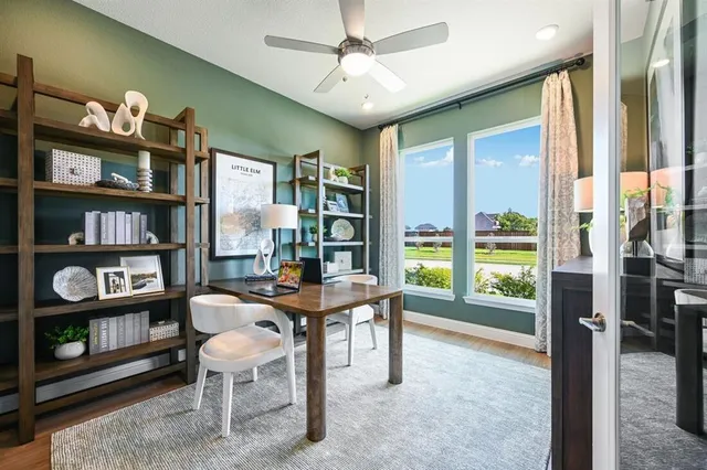 a view of a park with a trees