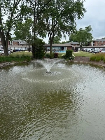 a view of a lake with houses