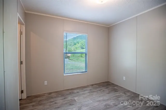 an empty room with windows