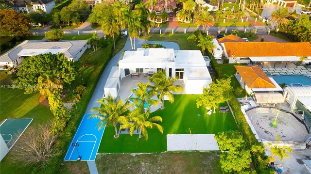 a swimming pool with yard