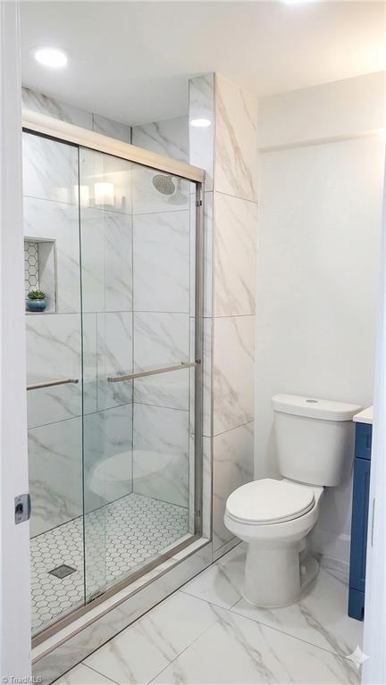 2814 Triangle Lake Road High Point, NC 27260 - Photo 11 of 13 2nd Bathroom; Kitchen: Used AI to enhance brightness