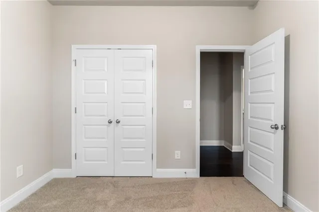 an empty room with closet