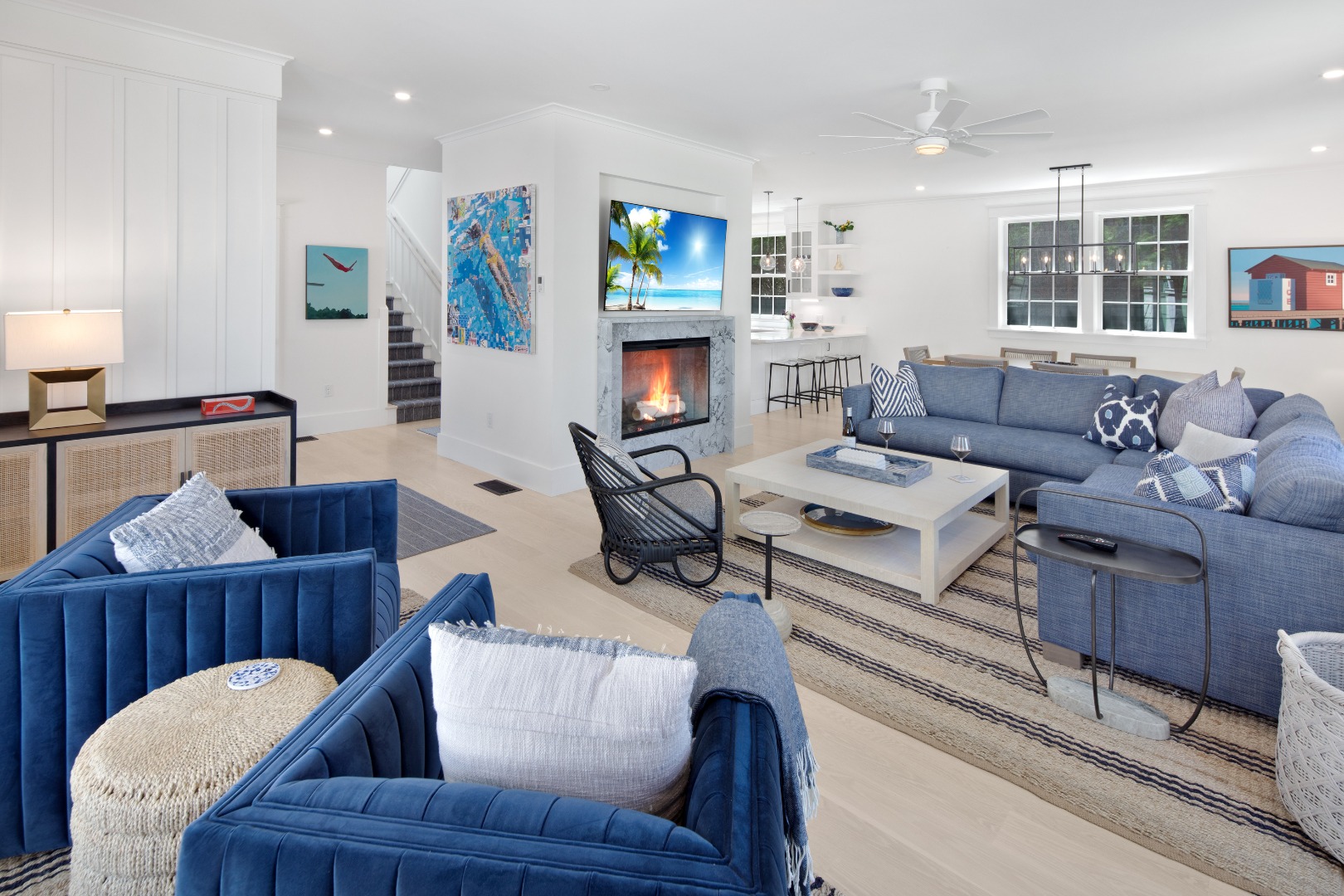 95 School Street Edgartown, MA 02539 - Photo 11 of 57 a living room with furniture and a fireplace