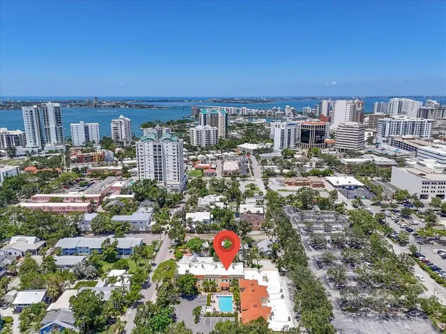 an aerial view of a city