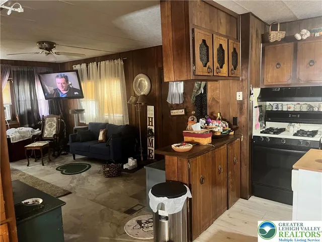 a kitchen with lots of counter top space