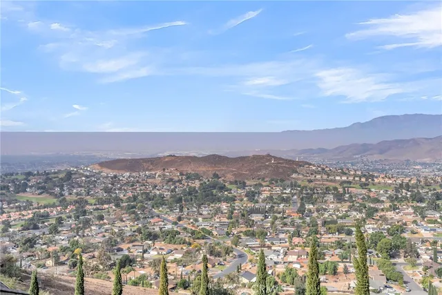 a view of city and mountain