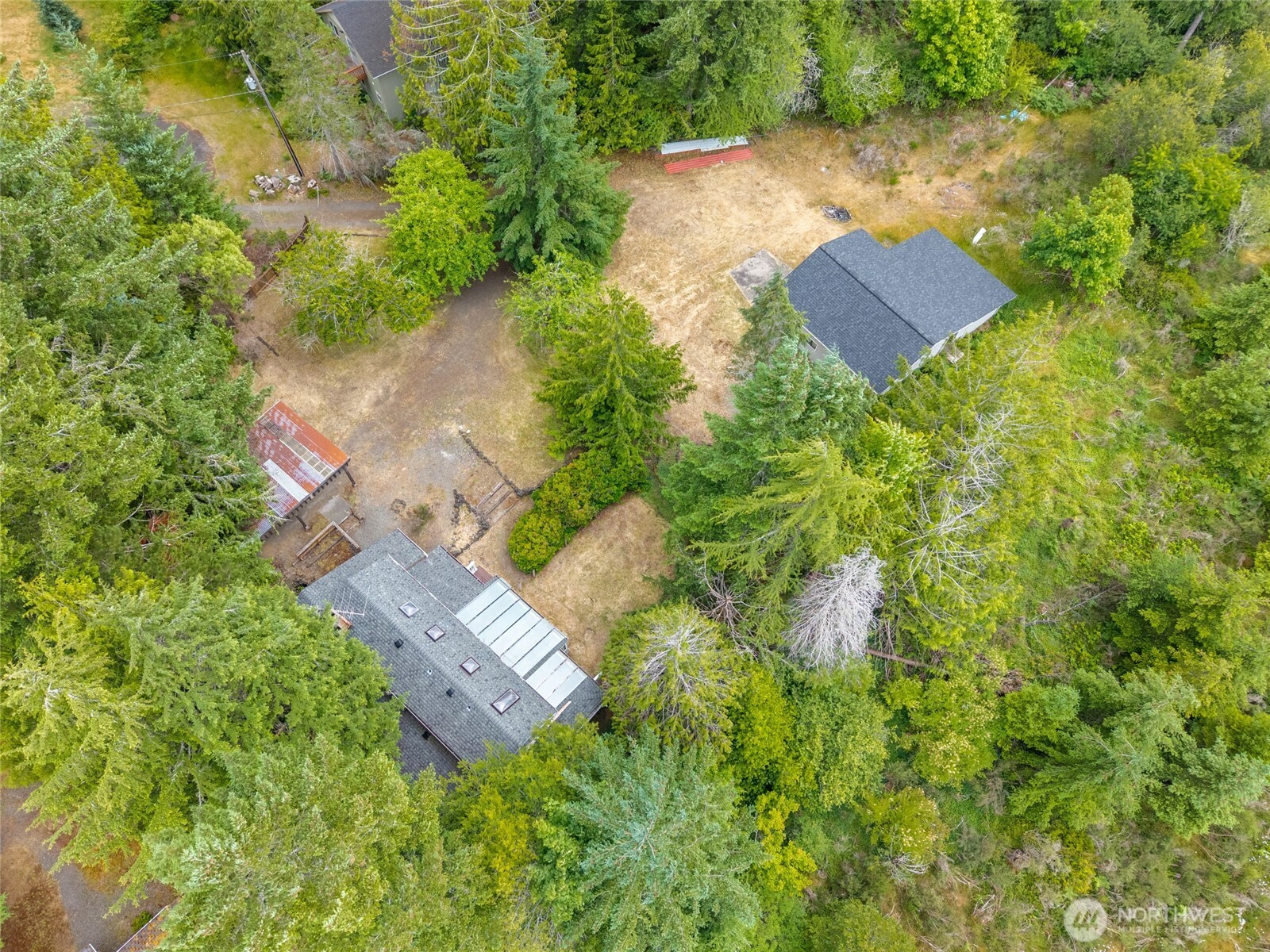 230 East Stavis Road Shelton, WA 98584 - Photo 32 of 35 an aerial view of residential house with outdoor space and trees all around