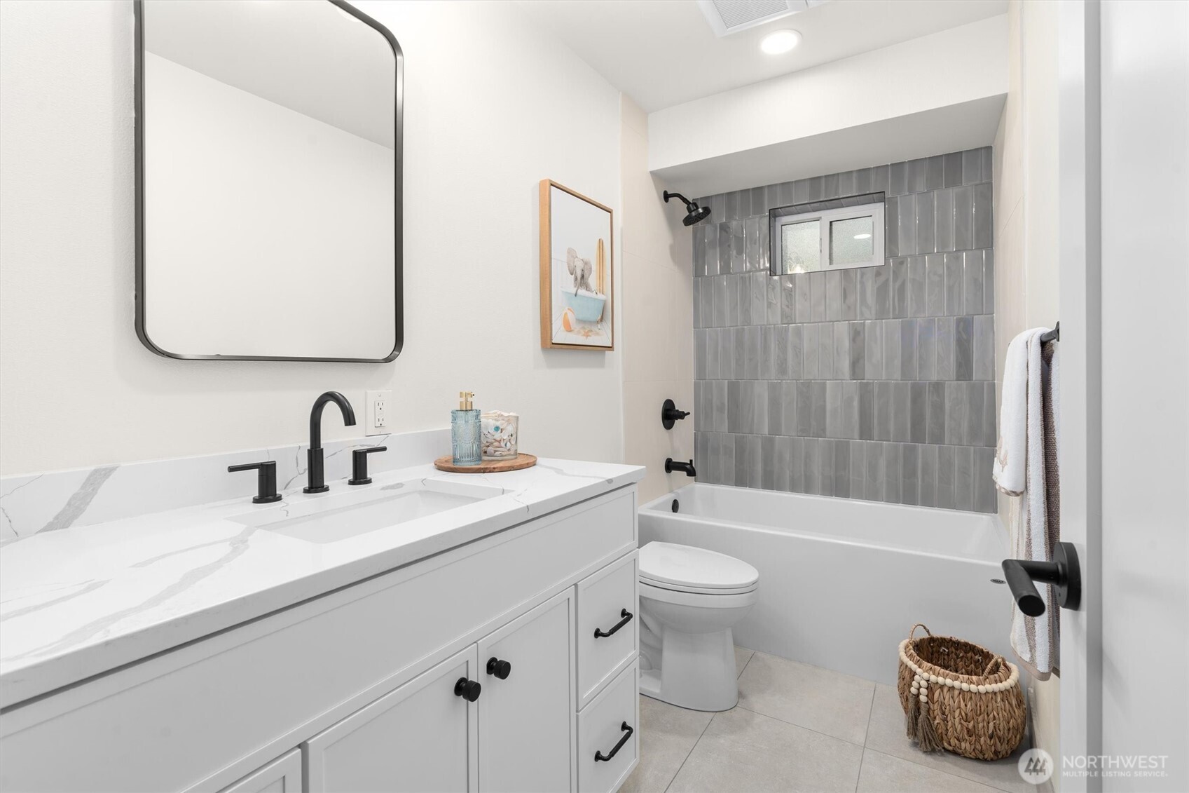 22929 38th Avenue Southeast Bothell, WA 98021 - Photo 17 of 37 a bathroom with a granite countertop sink mirror toilet and bathtub