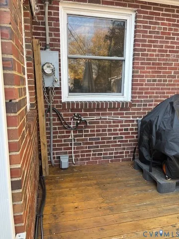 a view of a door and a window