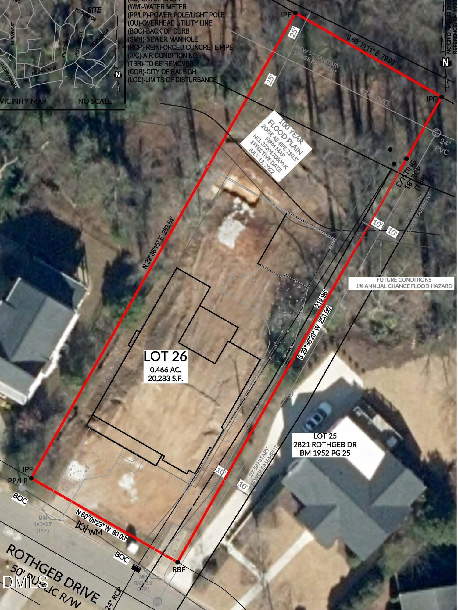 2817 Rothgeb Drive Raleigh, NC 27609 - Photo 6 of 6 Rothgeb Lot Aerial