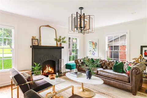 a living room with furniture