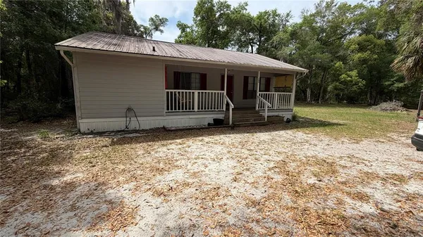 a view of a tree in a yard