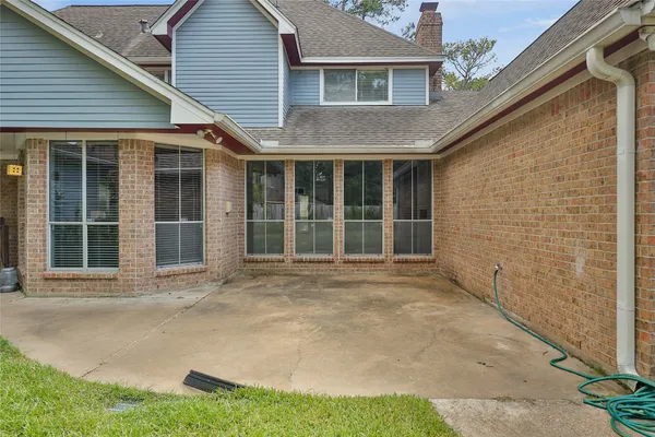 a view of backyard of house