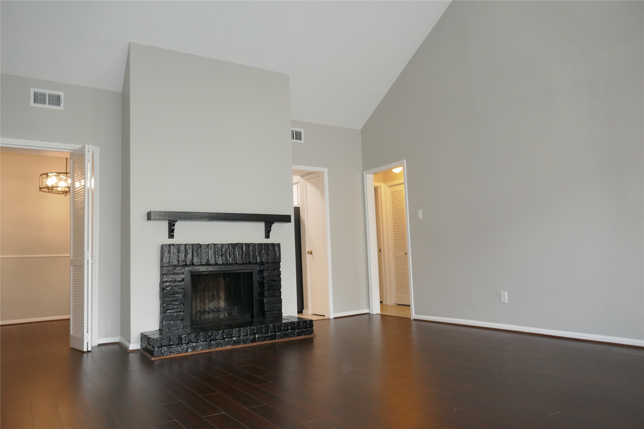 Living Area is accented with the Woodburning Fireplace