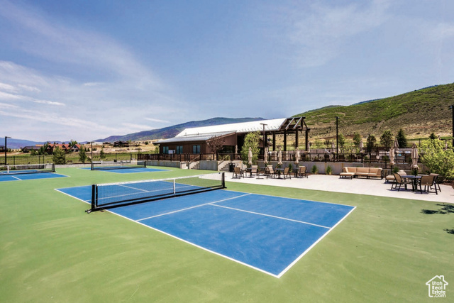 883 Wasatch View Drive, Unit 11 Kamas, UT 84036 - Photo 10 of 14 View of tennis court featuring a mountain view and outdoor lounge area