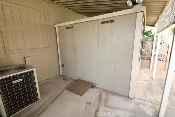 a view of a storage and utility room