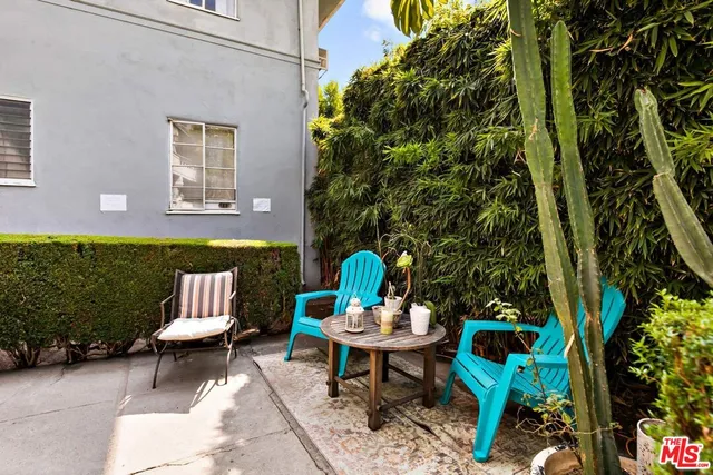 a outdoor view with a sitting space