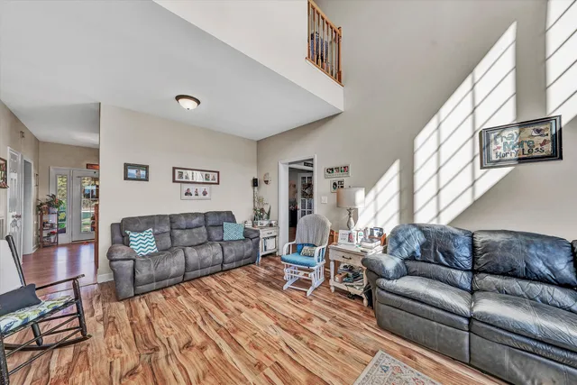 a living room with furniture and a couch