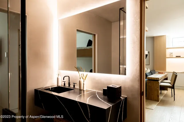 a view of a room with table and chair