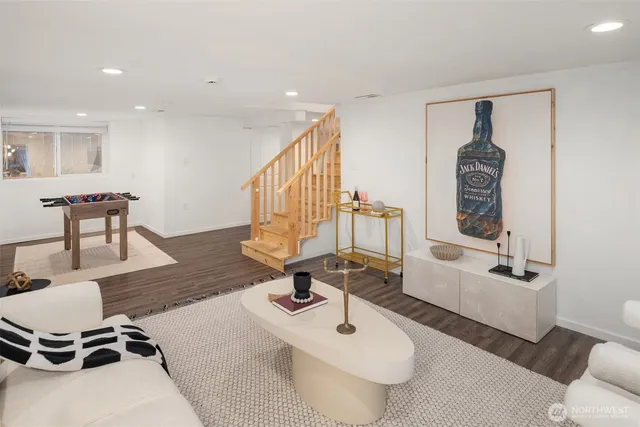 a living room with furniture