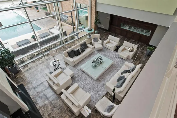a living room with furniture