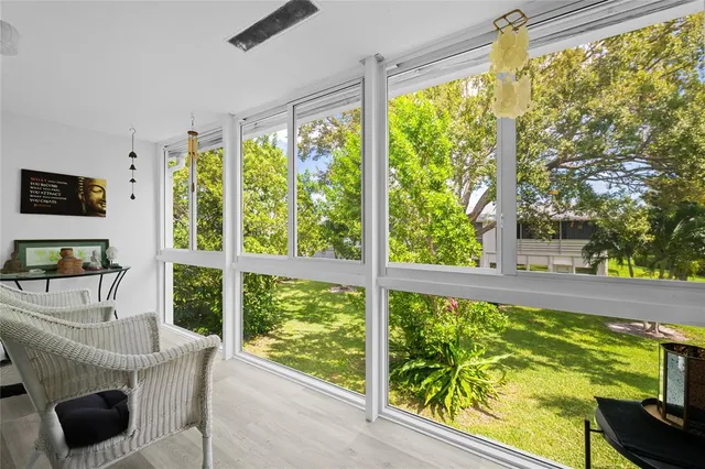 a view of a large window with an outdoor view