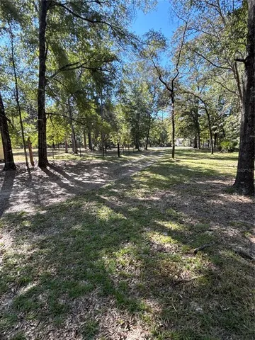a view of a field with trees
