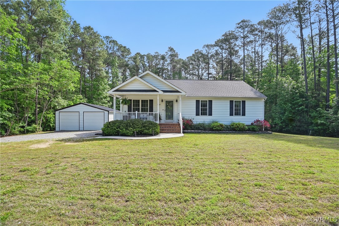 14609 Gatewood Road Dewitt, VA 23840 - Photo 1 of 25 Ranch-style house featuring covered porch, a deta