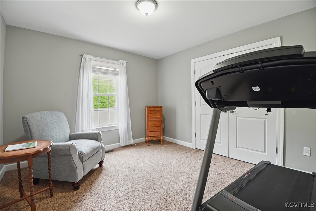 14609 Gatewood Road Dewitt, VA 23840 - Photo 18 of 25 Workout area featuring carpet and baseboards