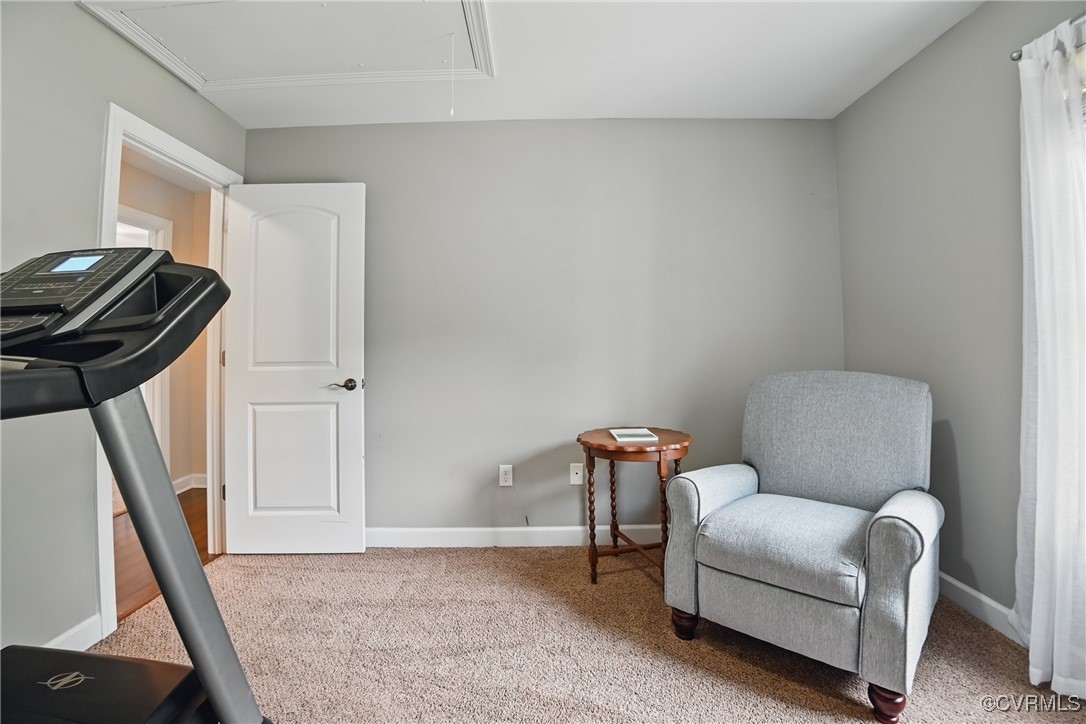 14609 Gatewood Road Dewitt, VA 23840 - Photo 19 of 25 Living area with attic access, carpet flooring, an