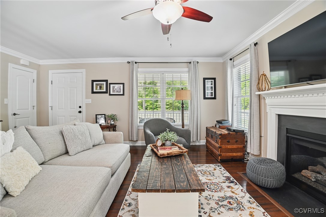 14609 Gatewood Road Dewitt, VA 23840 - Photo 6 of 25 Living room featuring crown molding, ceiling fan,