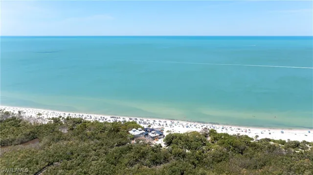 a blue white and green field with lots of green space