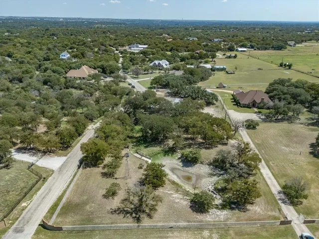 a view of a city from a yard
