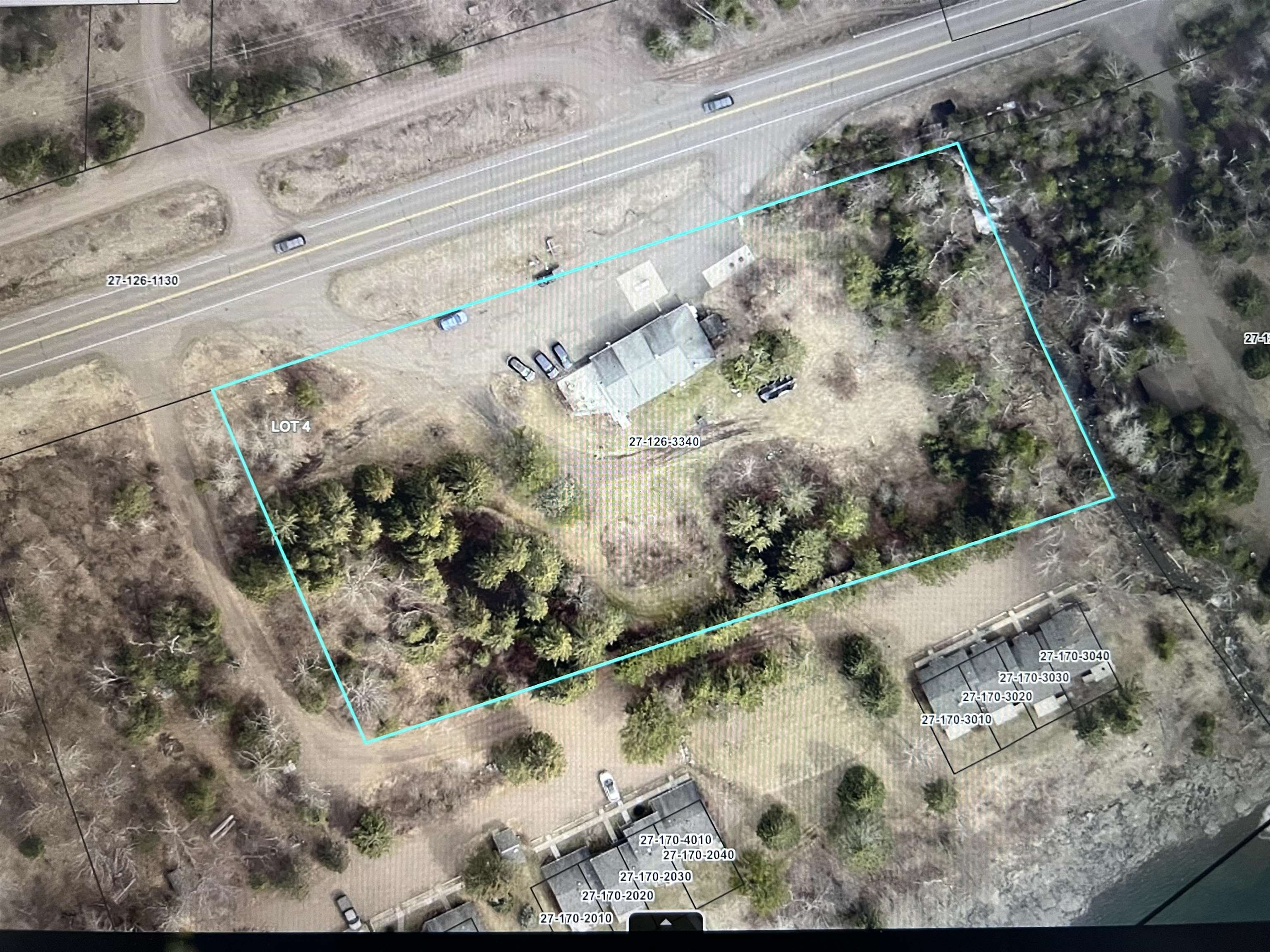 5362 Highway 61 Lutsen, MN 55612 - Photo 12 of 13 Aerial overview of property's location featuring property parcel outlined