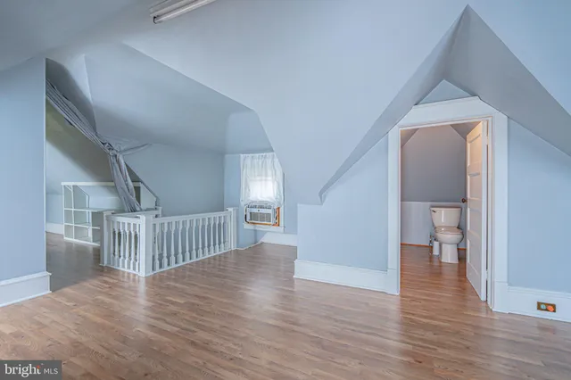 a view of a room with a door