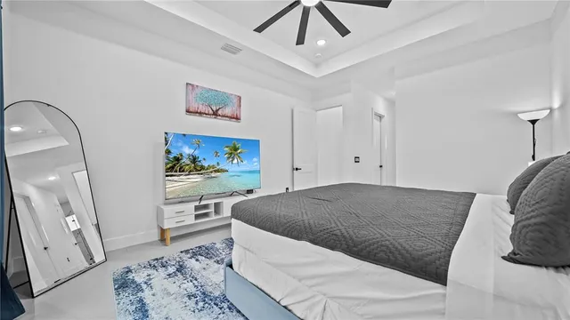 a bathroom with a double vanity sink and mirror