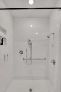 a bathroom with a shower